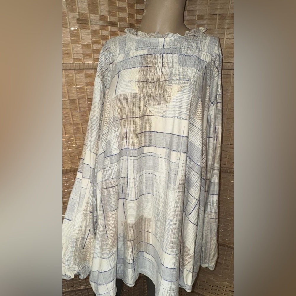 LuLaRoe Cream and Gray A-Line Skirt